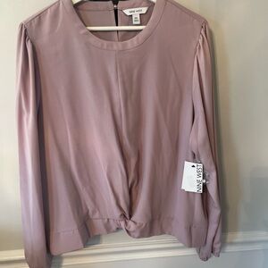 Nine West Dusty Pink Twist Front Blouse NWT Office Professional